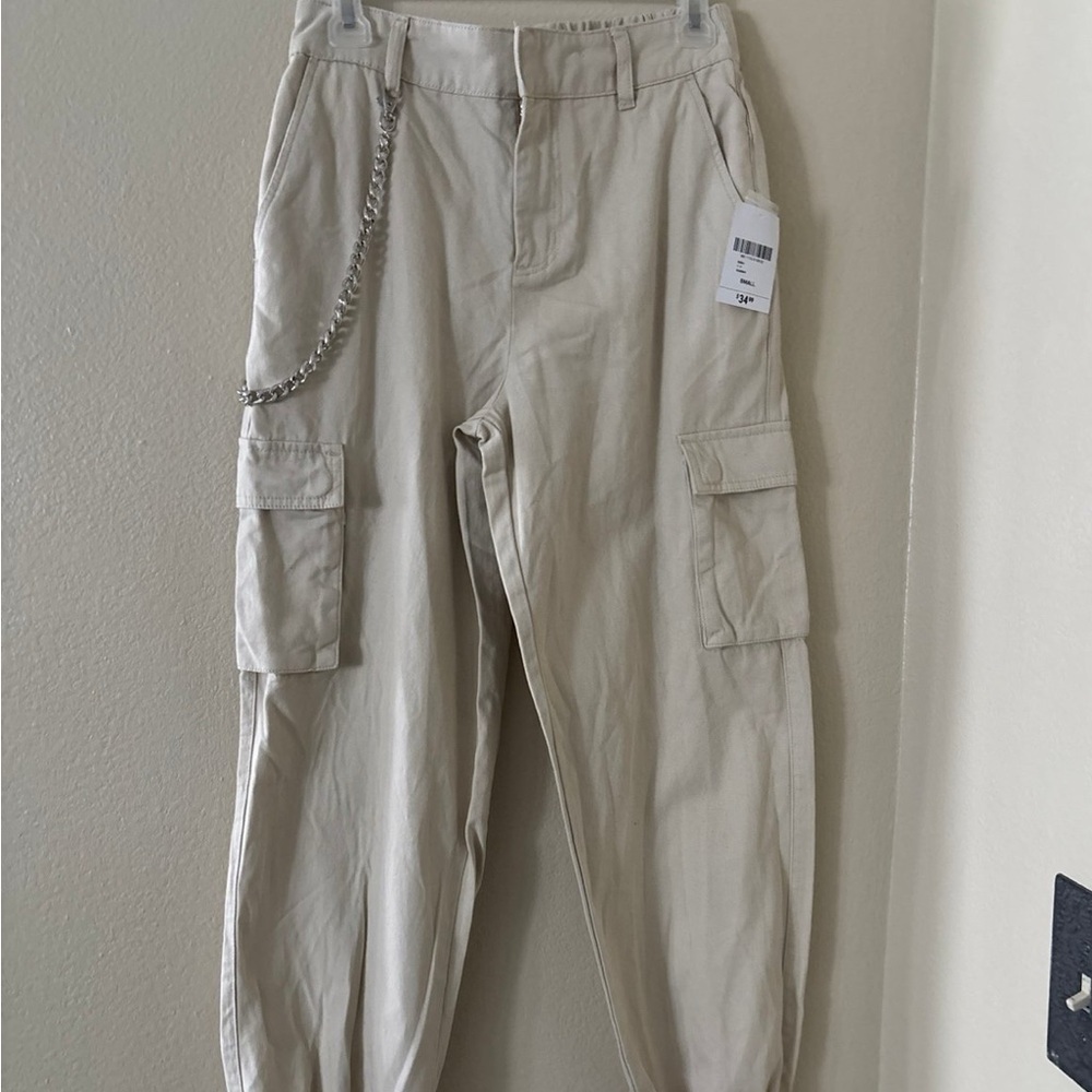 Forever 21 Cream Track Pants new with tag size small
